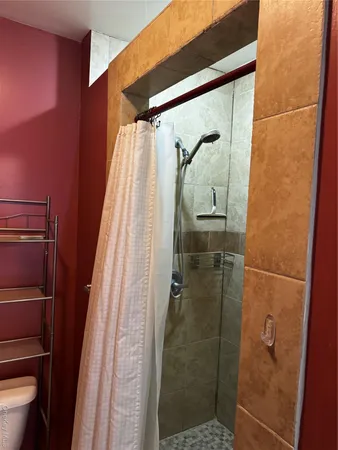 a bathroom with a shower