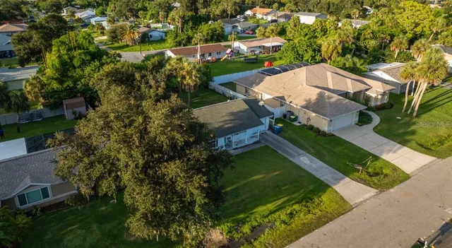 an aerial view of a house