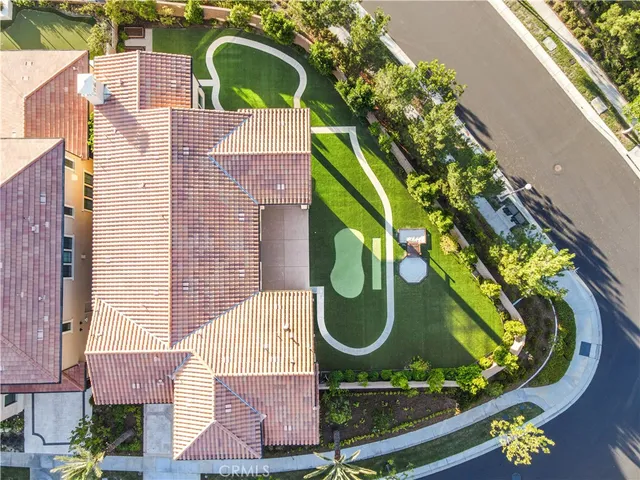 an aerial view of a house