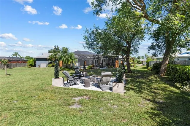 a view of a house with a backyard