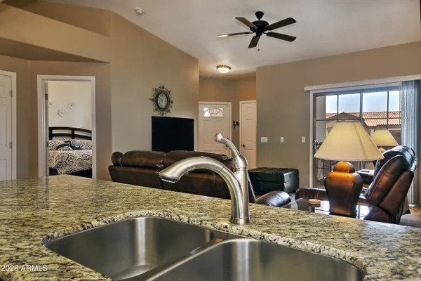 a living room with furniture