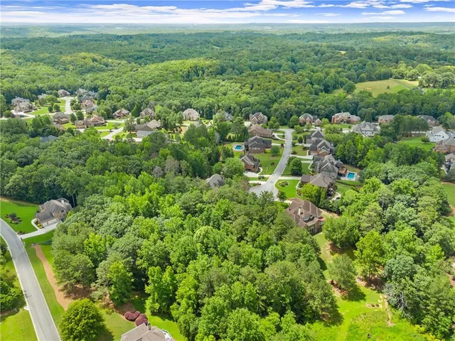 a view of a garden from a yard