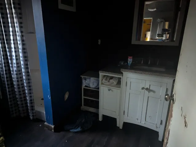 a view of a storage and utility room