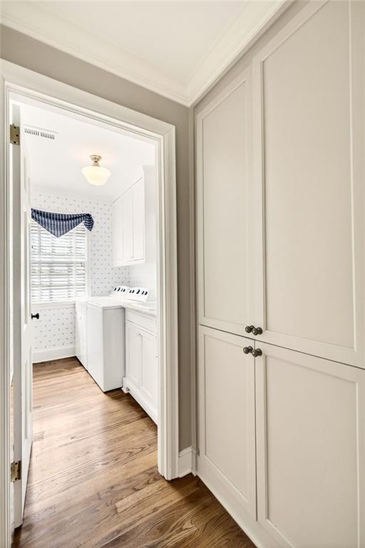 596 West Wesley Road Northwest Atlanta, GA 30305 - Photo 41 of 60 a view of a hallway with wooden floor and closet