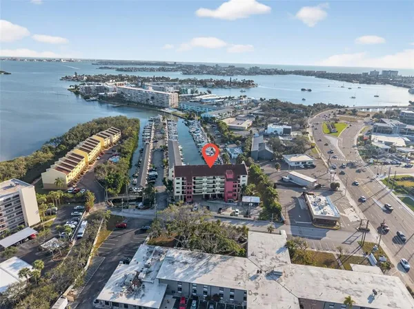 a view of a city and an ocean view