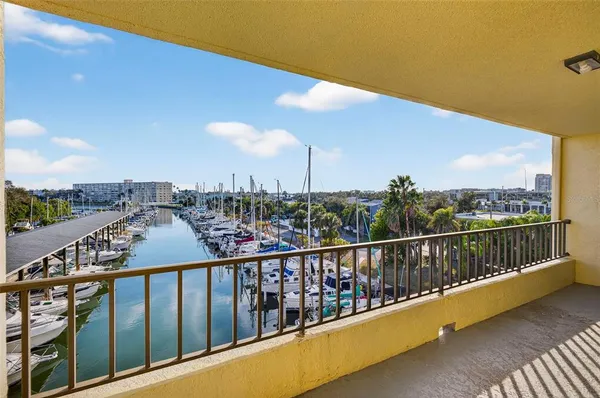 a view of city from a balcony