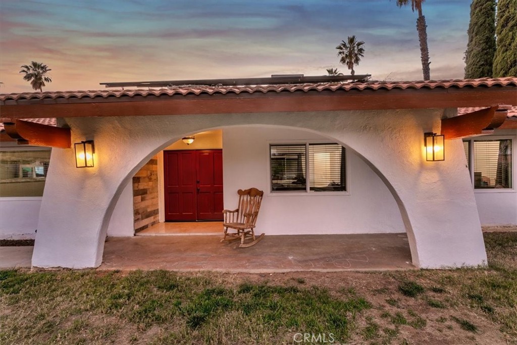 15745 Saddleback Road Riverside, CA 92506 - Photo 5 of 44 Main Home Front Entry View at Twilight