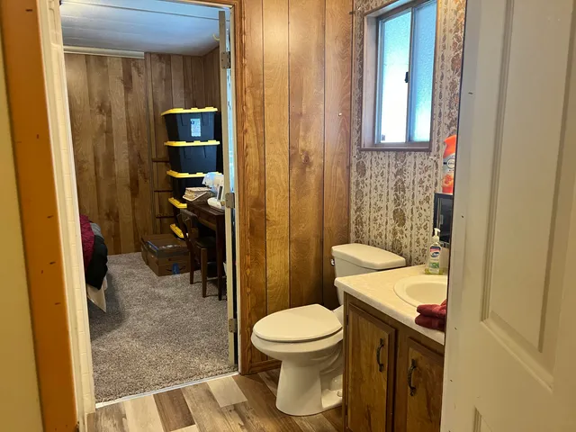 a view of a yard with a slide