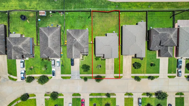 an aerial view of a house having outdoor space