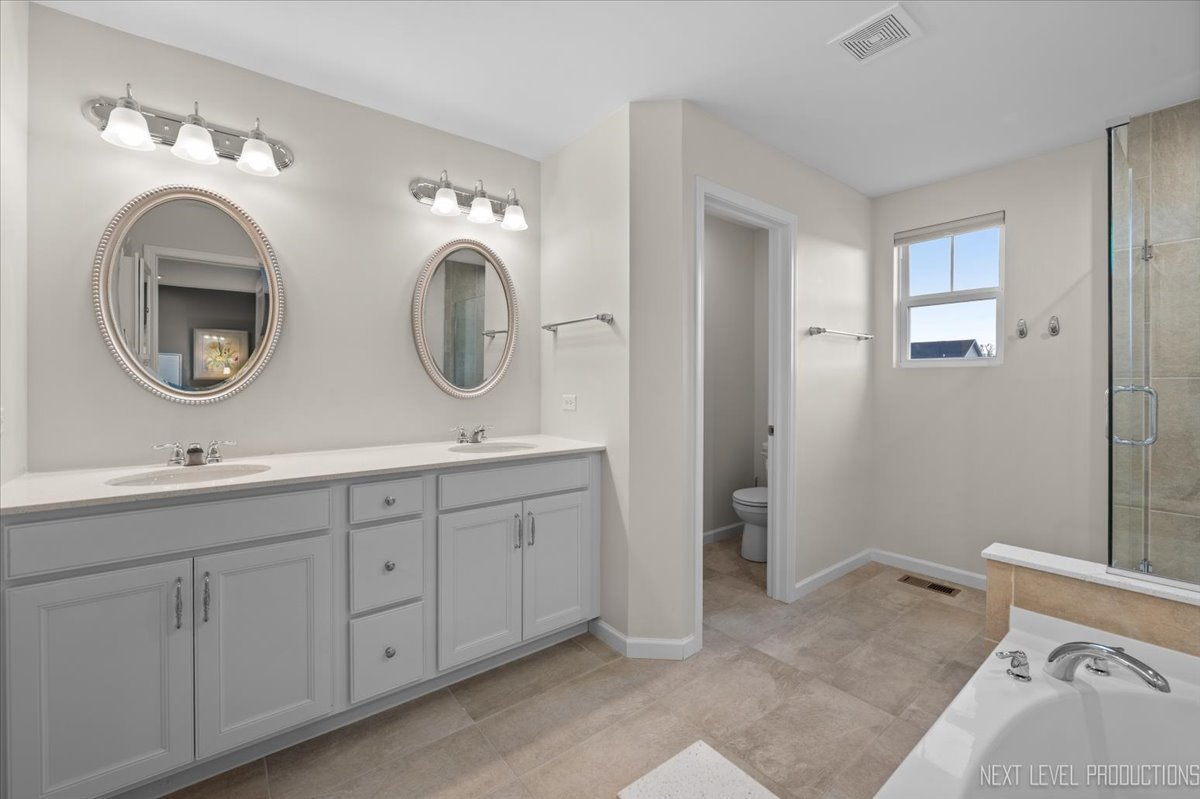 1255 Josiah Road Naperville, IL 60563 - Photo 19 of 39 a bathroom with a sink and a mirror
