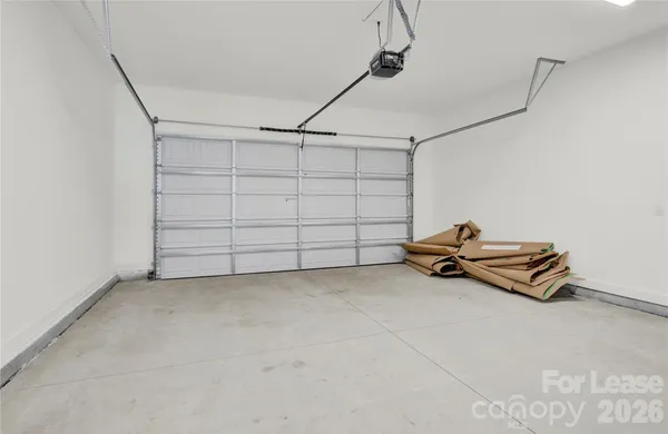 a view of a garage with furniture