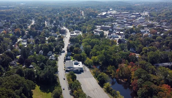 an aerial view of multiple house