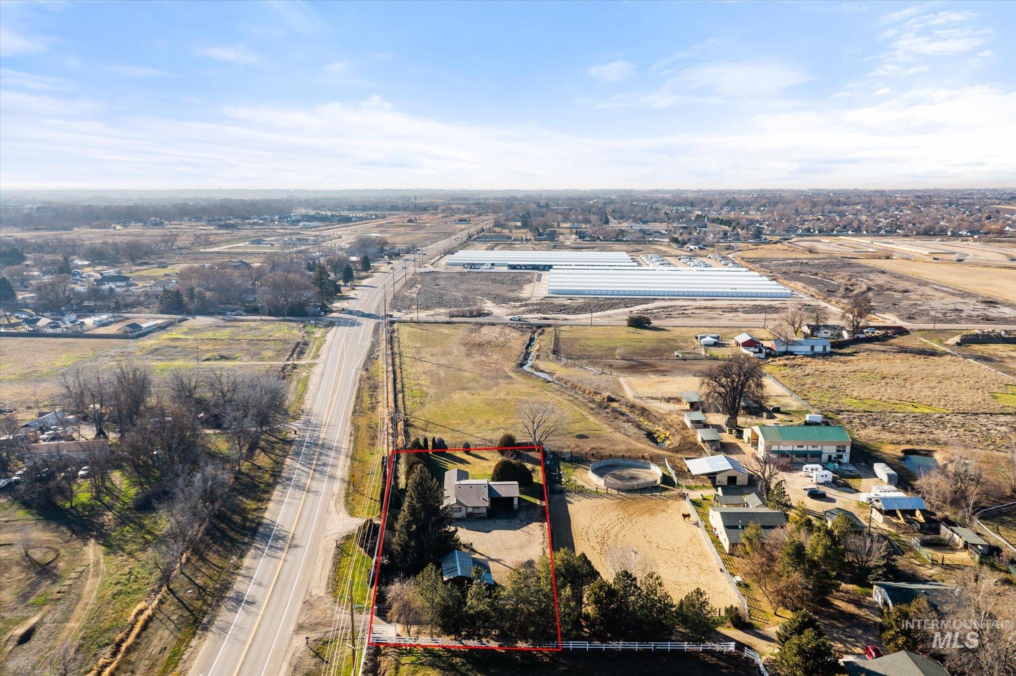 9820 Highway 44 Middleton, ID 83644 - Photo 3 of 50 View of property location with property parcel outlined and an industrial area