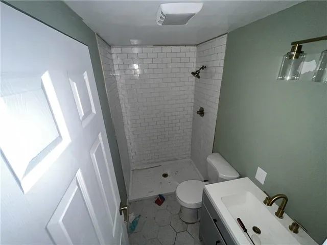 a view of backyard with outdoor seating