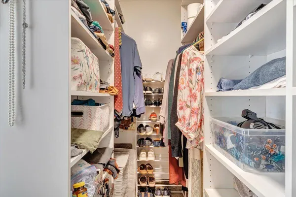 a view of a wooden floor in a backyard