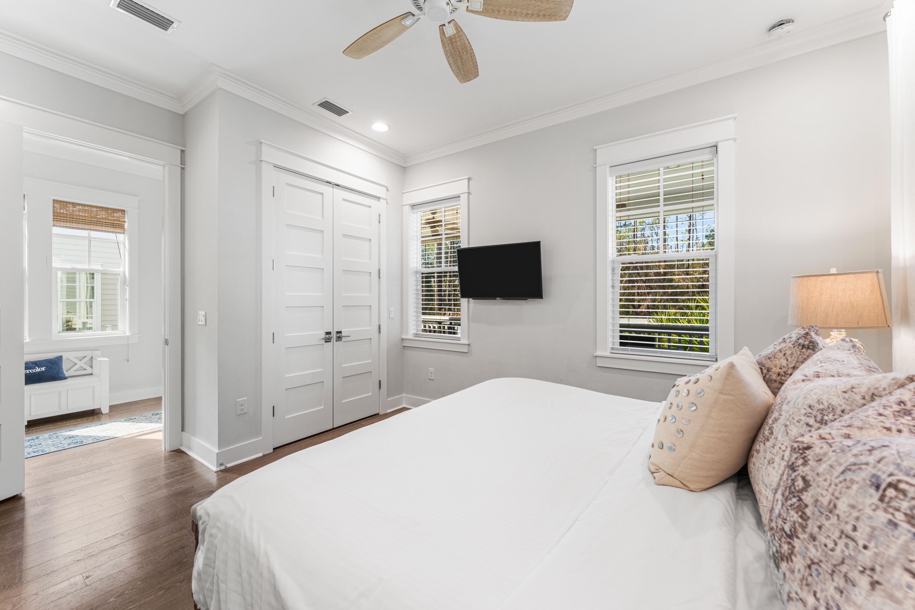 313 East Royal Fern Way Santa Rosa Beach, FL 32459 - Photo 18 of 48 a bedroom with a bed and a flat screen tv
