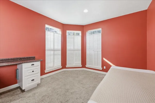 a view of a livingroom with a large window