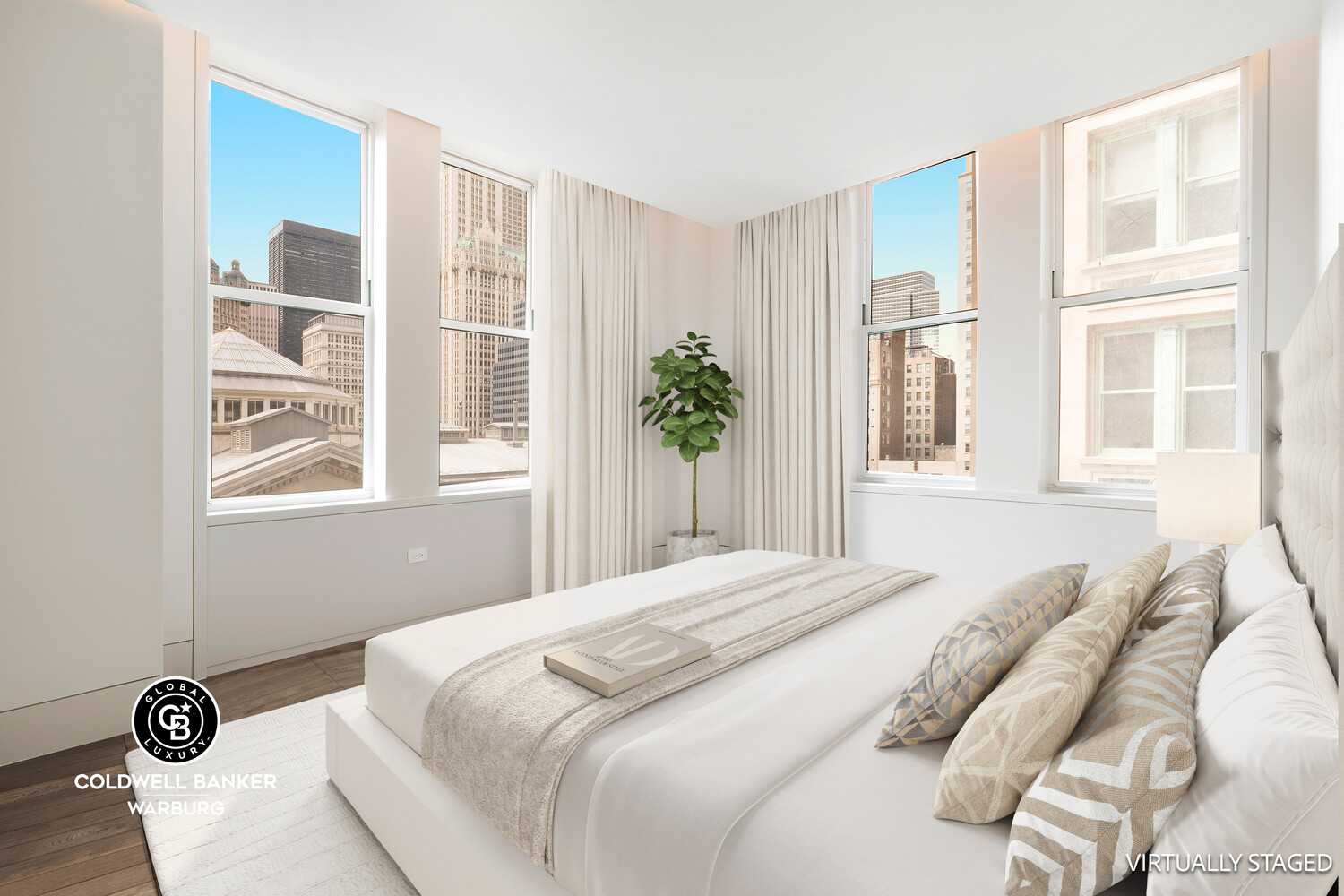 49 Chambers Street, Unit 8A Manhattan, NY 10007 - Photo 3 of 7 a spacious bedroom with a bed and a window