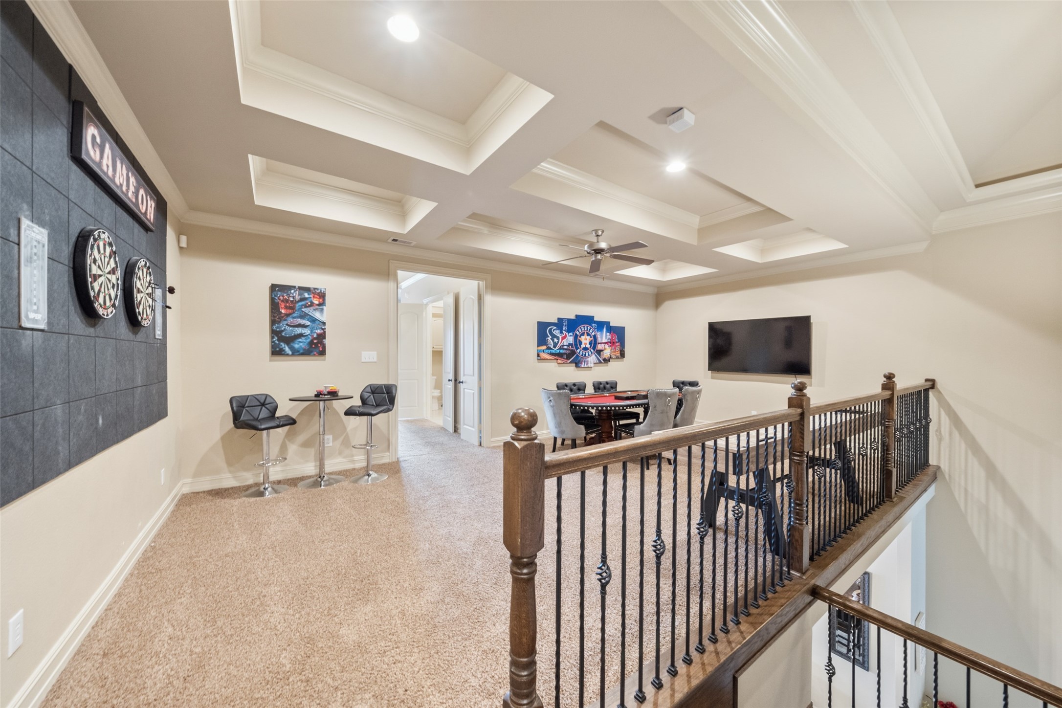 255 Capetown Way Conroe, TX 77356 - Photo 16 of 30 a view of a hallway with dining room and stairs