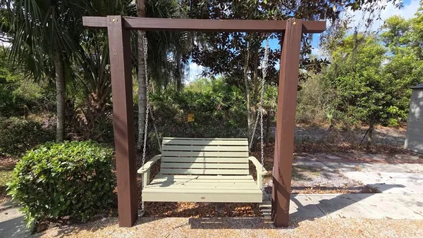 a view of a pathway of a building