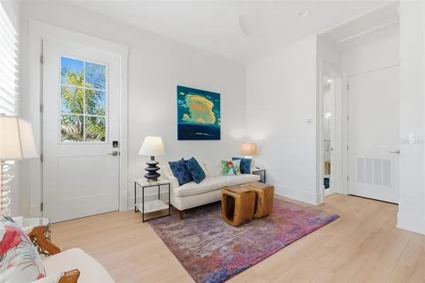 a living room with furniture