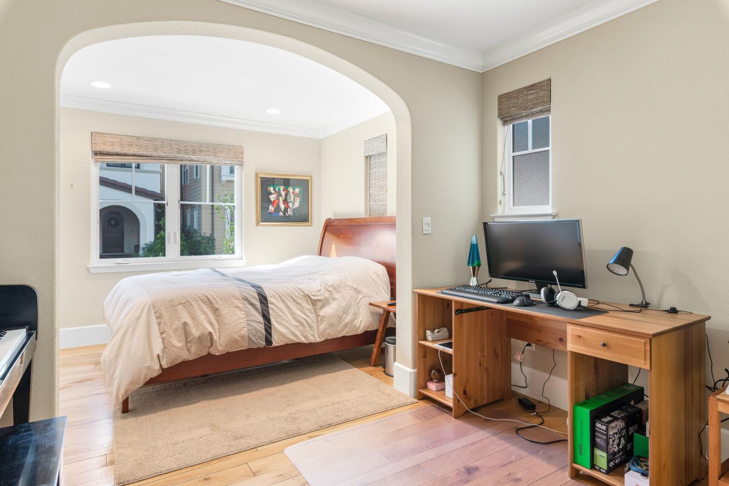 107 Savannah Loop Mountain View, CA 94043 - Photo 26 of 29 a bedroom with a bed and a computer on desk