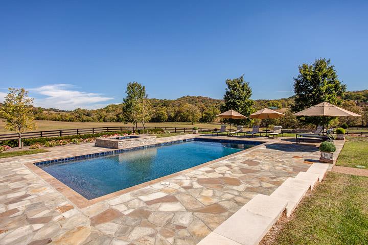 6664 Cross Keys Road College Grove, TN 37046 - Photo 25 of 29 Salt water pool w/spa & stone surround. Unbelievable view & privacy.