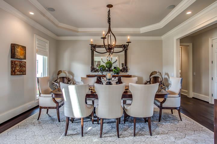 6664 Cross Keys Road College Grove, TN 37046 - Photo 7 of 29 Formal dining room w/dark reclaimed like hardwood floors & beautiful Jan Barboglio chandelier.