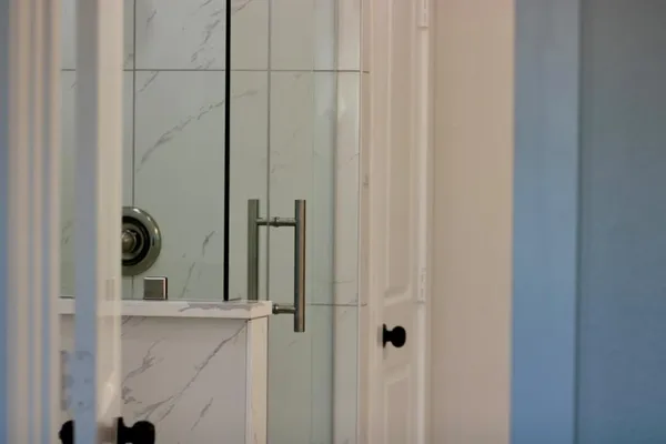 a bathroom with a shower