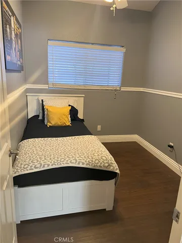 a room with a bed