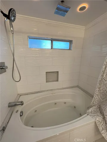 a bathroom with a tub