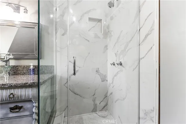 a bathroom with a shower