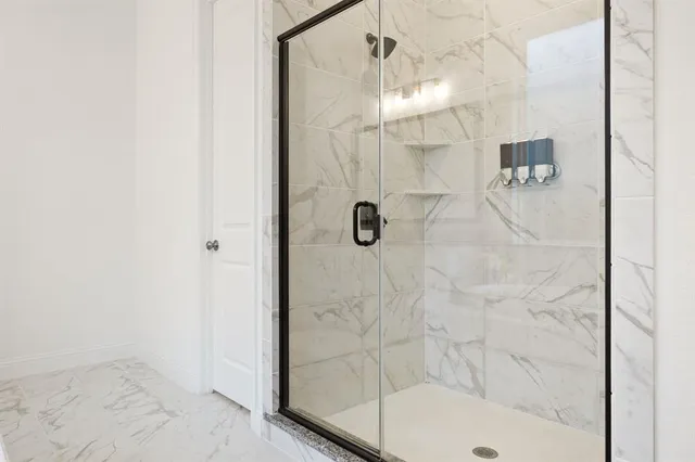 a bathroom with a shower
