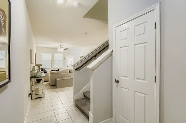 a view of entryway with livingroom and furniture