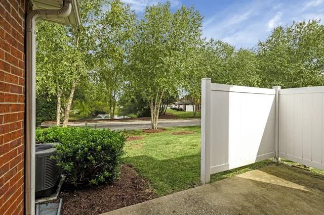 a view of backyard with large trees