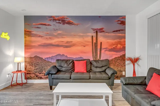 a view of a living room with a couch