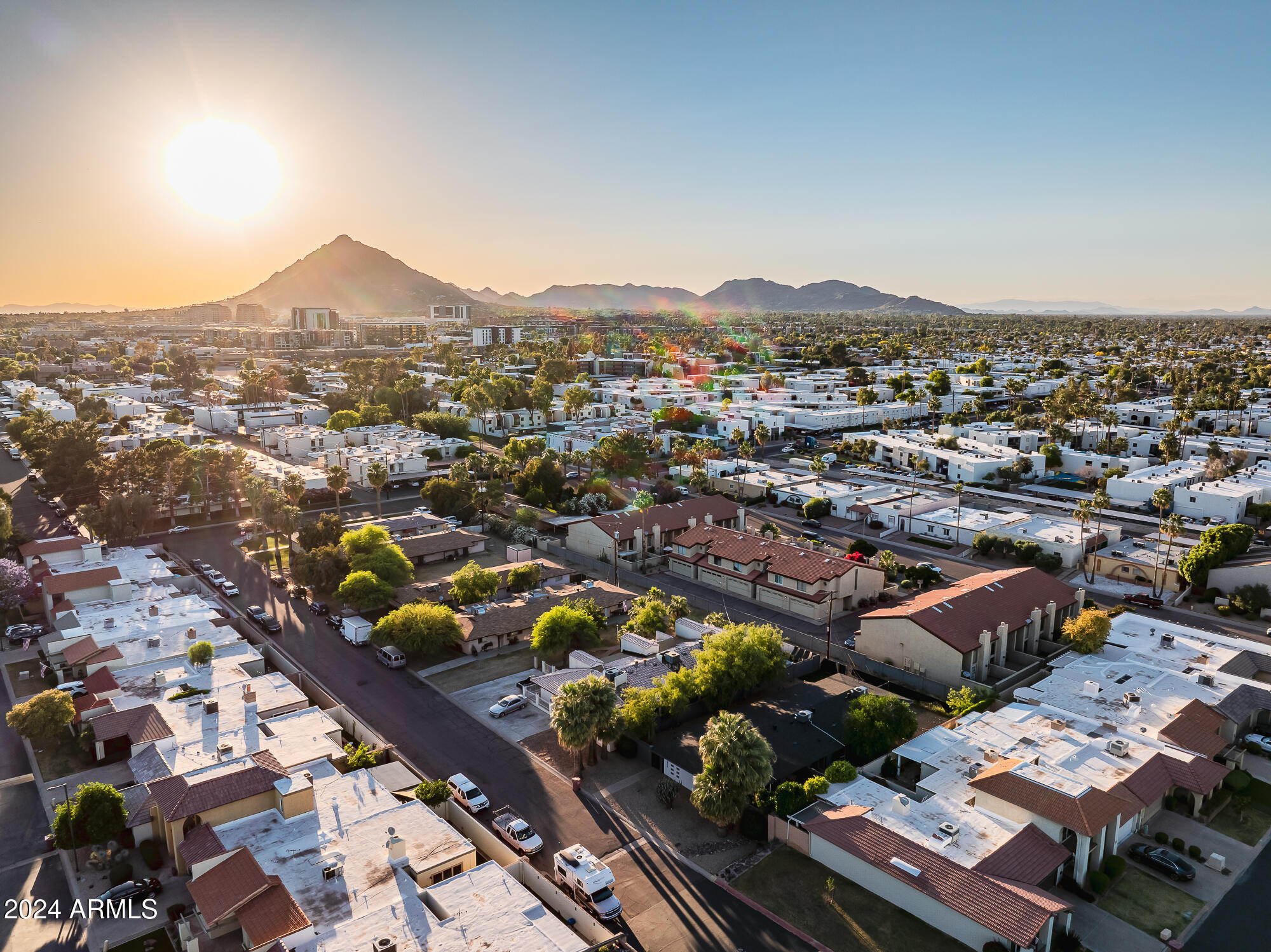 7832 East Heatherbrae Avenue, Unit C Scottsdale, AZ 85251 - Photo 38 of 48 an aerial view of residential houses with outdoor space