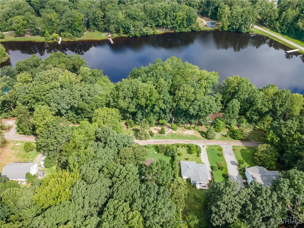 184 Fox Road Gum Spring, VA 23065 - Photo 26 of 27 an aerial view of a house with a yard and lake view