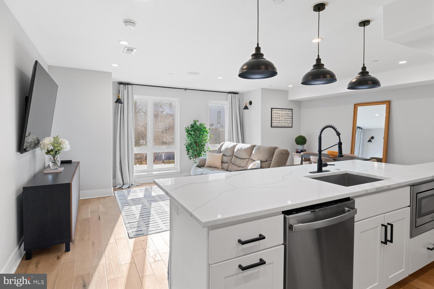 Modern kitchen with bright, airy ambiance.