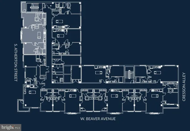 a black building with glass windows