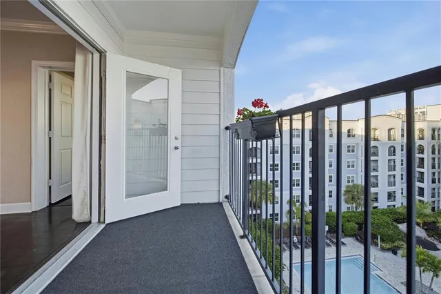 a view of a porch with a porch