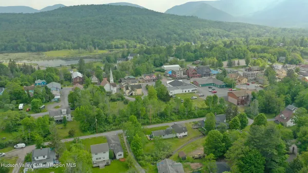 an aerial view of multiple house