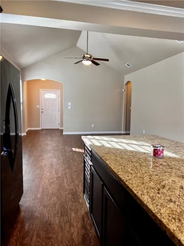 a view of a kitchen counter top space