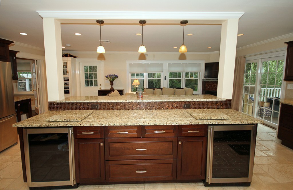 1 Stevens Road Wellesley, MA 02482 - Photo 9 of 18 a bathroom with a granite countertop sink and a large mirror