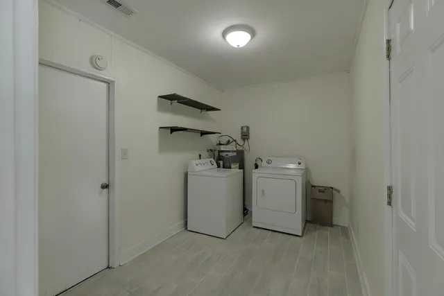 a room with a washer and dryer