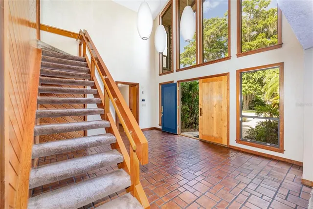 a view of an entryway with staircase