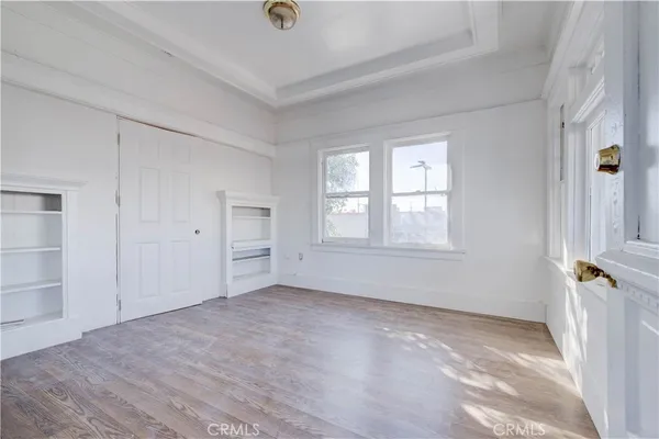an empty room with a window