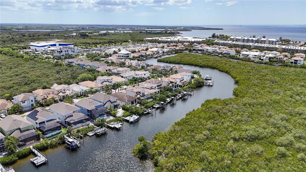 1071 Seagrape Drive Ruskin, FL 33570 - Photo 88 of 100 an aerial view of a city with lots of residential buildings ocean and mountain view in back