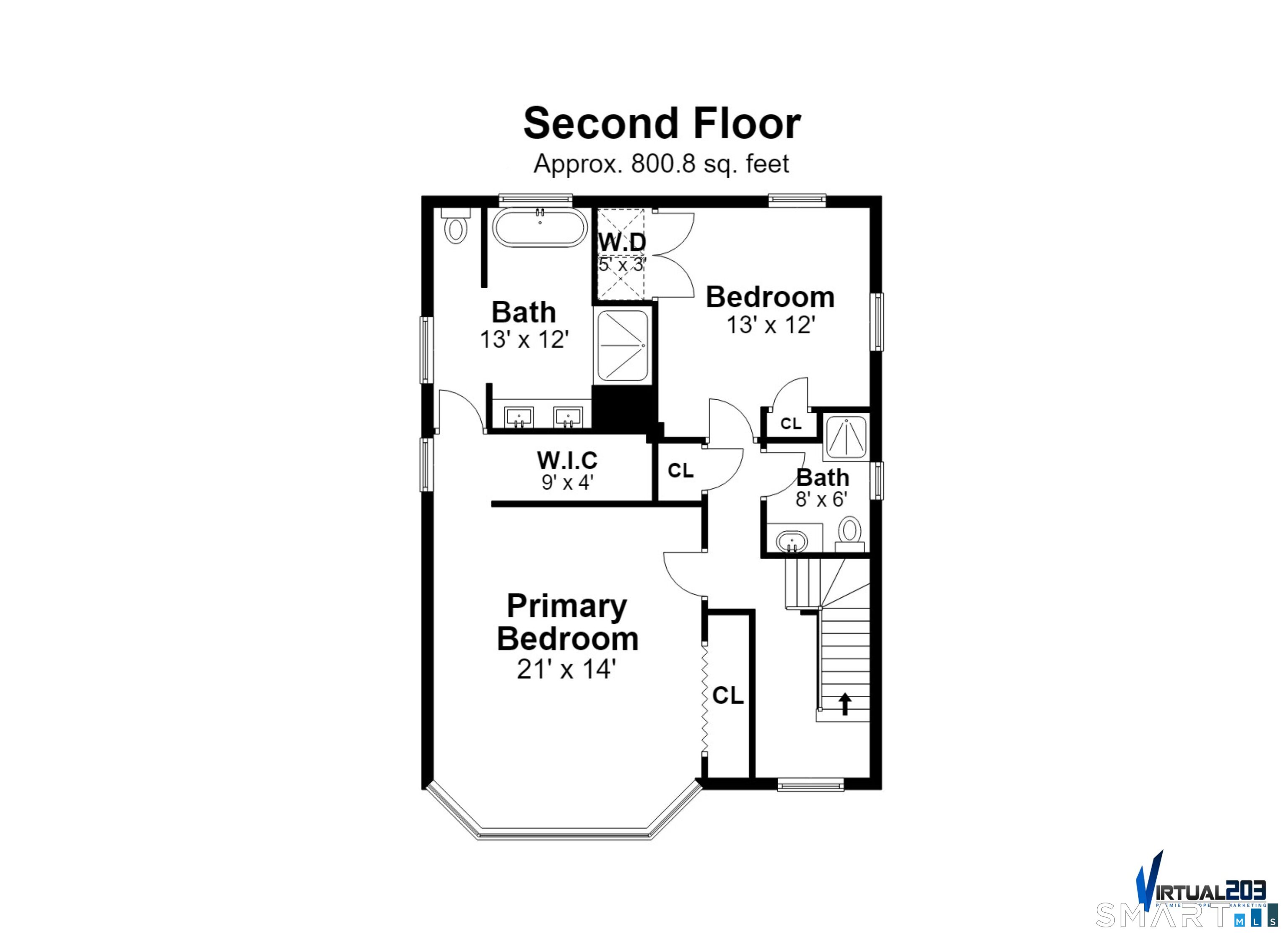 239 Beach Road Fairfield, CT 06824 - Photo 39 of 40 Floor plans, second floor.