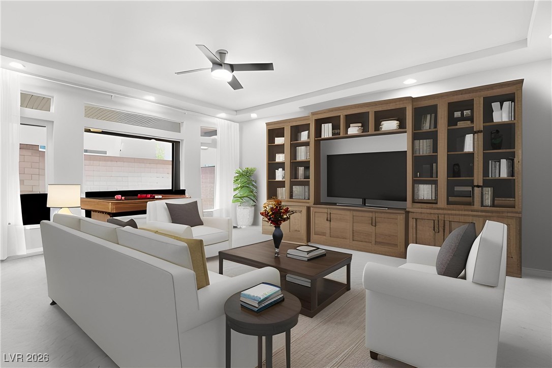 Virtually staged living room